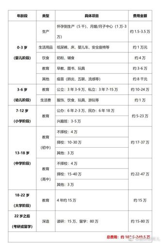 包生男孩费用表(包生男孩费用表详解)